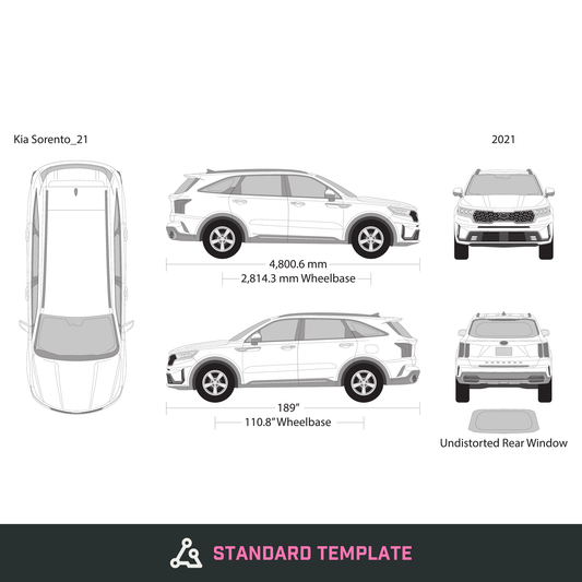 2021 Kia Sorento vector wrap template, Design-Ready PDF - GravBase