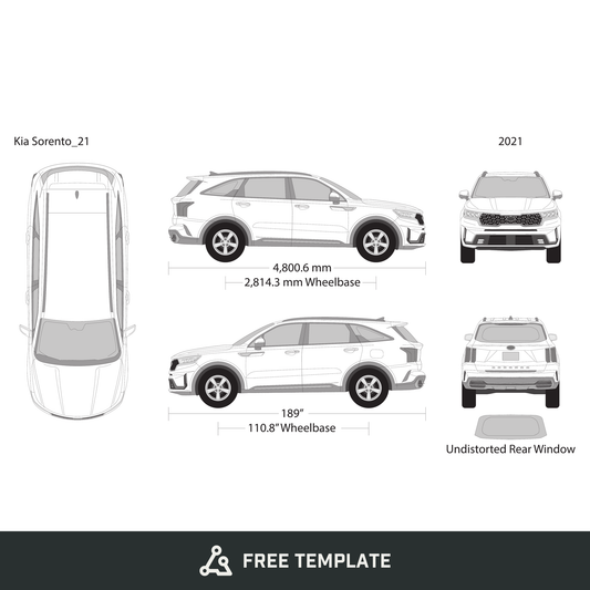 2021 Kia Sorento free vector vehicle wrap template - GravBase
