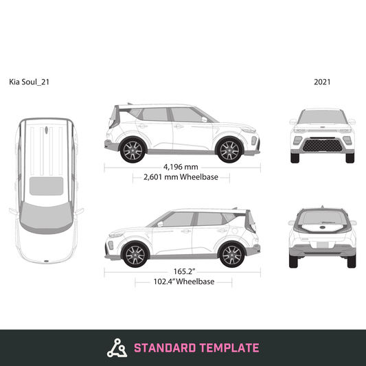 2021 Kia Soul vector wrap template, Design-Ready PDF - GravBase