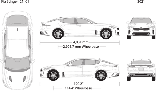 2021 Kia Stinger vector wrap template, Design-Ready PDF - GravBase