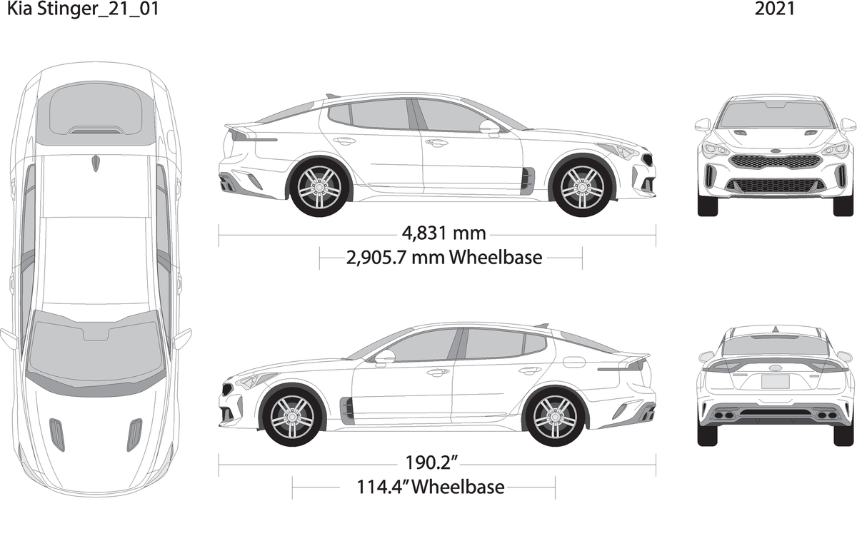 2021 Kia Stinger V21 Vehicle Wrap Template