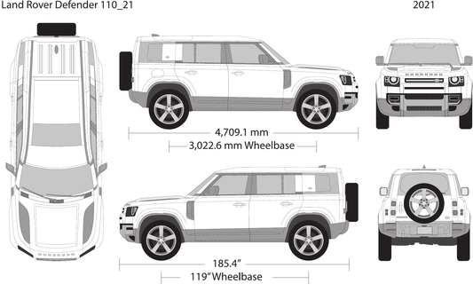 2021 Land Rover Defender 110 vector wrap template, Design-Ready PDF - GravBase