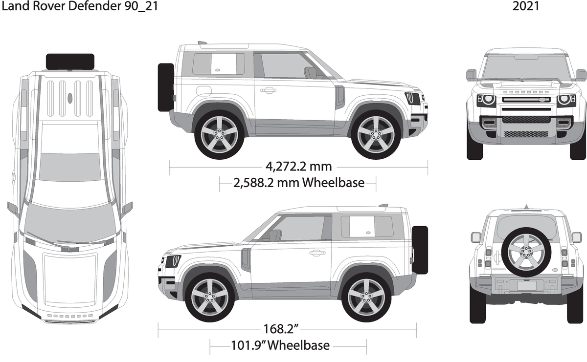 2021 Land Rover Defender Defender 90 V21 Vehicle Wrap Template