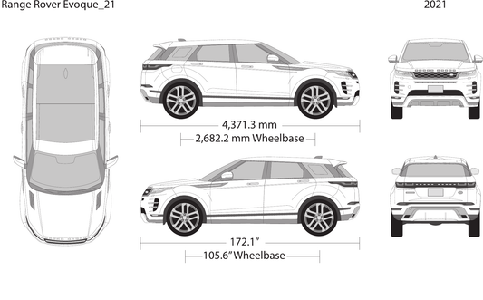 2021 Land Rover Evoque vector wrap template, Design-Ready PDF - GravBase