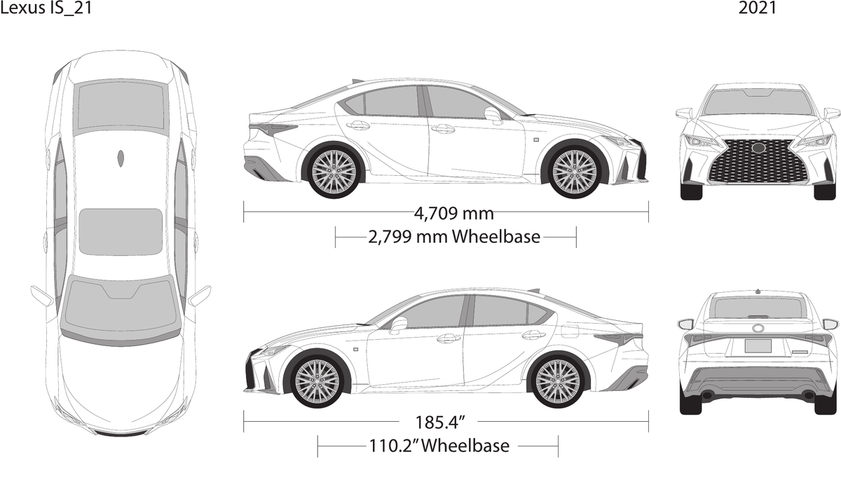 2021 Lexus IS vector wrap template, Design-Ready PDF - GravBase