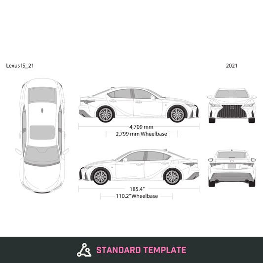 2021 Lexus IS vector wrap template, Design-Ready PDF - GravBase