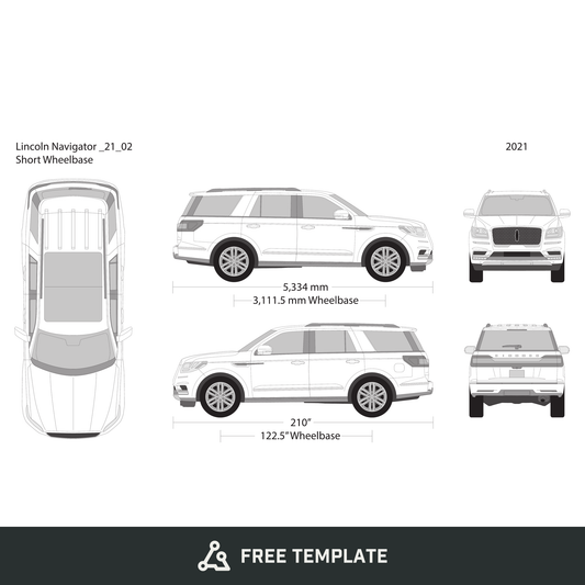 2021 Lincoln Navigator free vector vehicle wrap template - GravBase