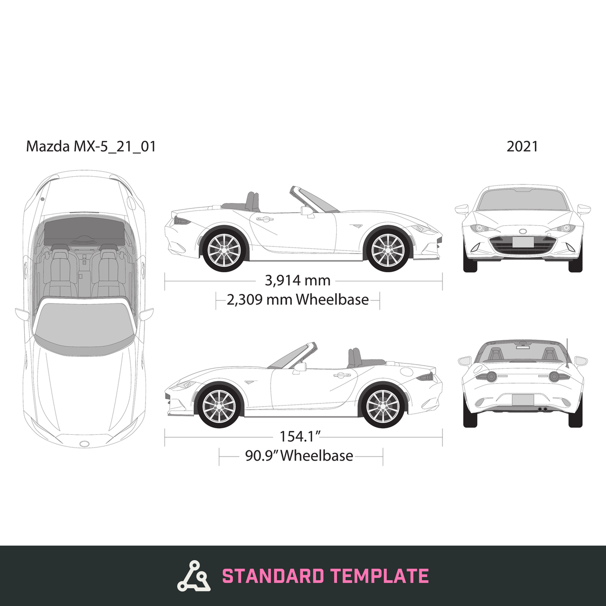 2021 Mazda MX-5 vector wrap template V01, Design-Ready PDF - GravBase