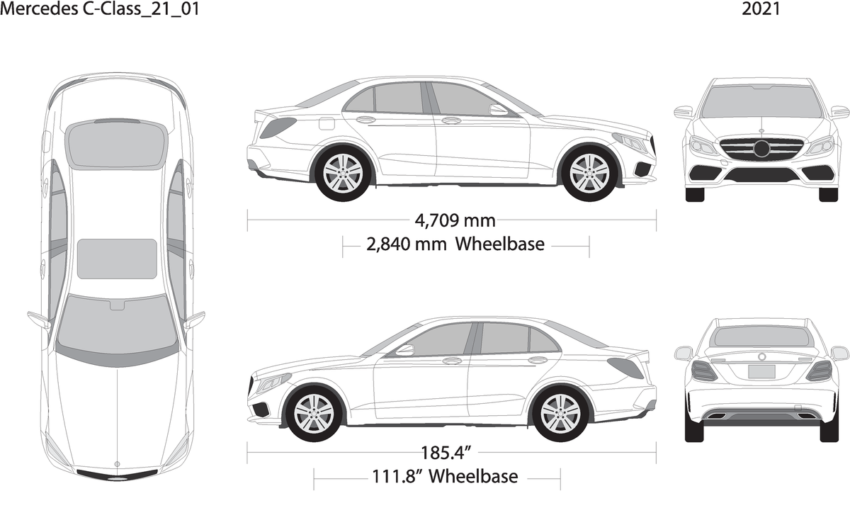 2021 Mercedes C Class V01 Vehicle Wrap Template
