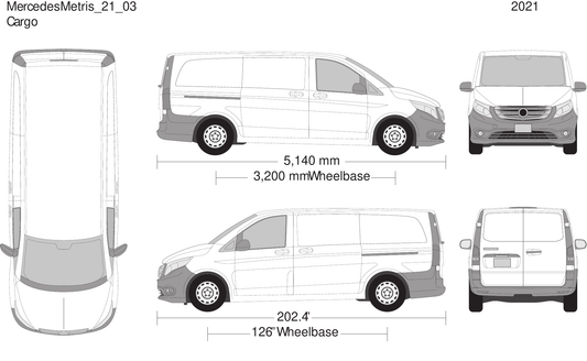 2021 Mercedes Metris Vector Wrap Template - GravBase