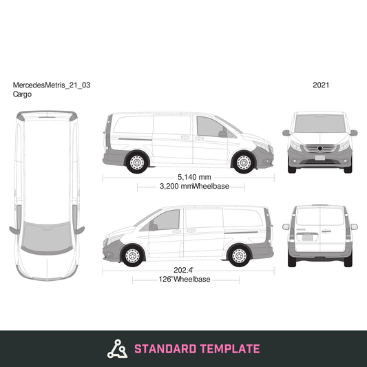 2021 Mercedes Metris vector wrap template V03, Design-Ready PDF - GravBase