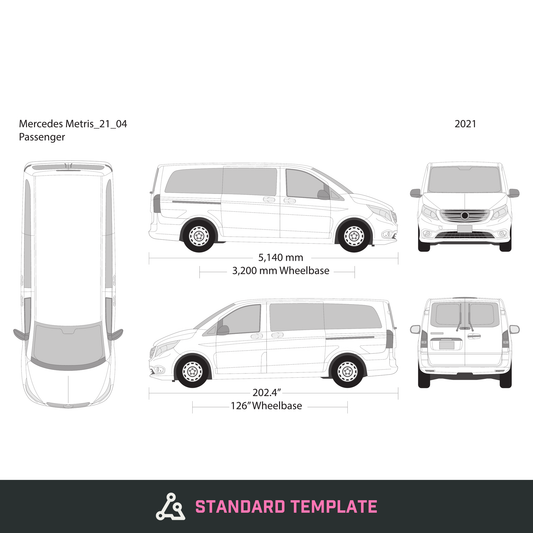 2021 Mercedes Metris vector wrap template V04, Design-Ready PDF - GravBase