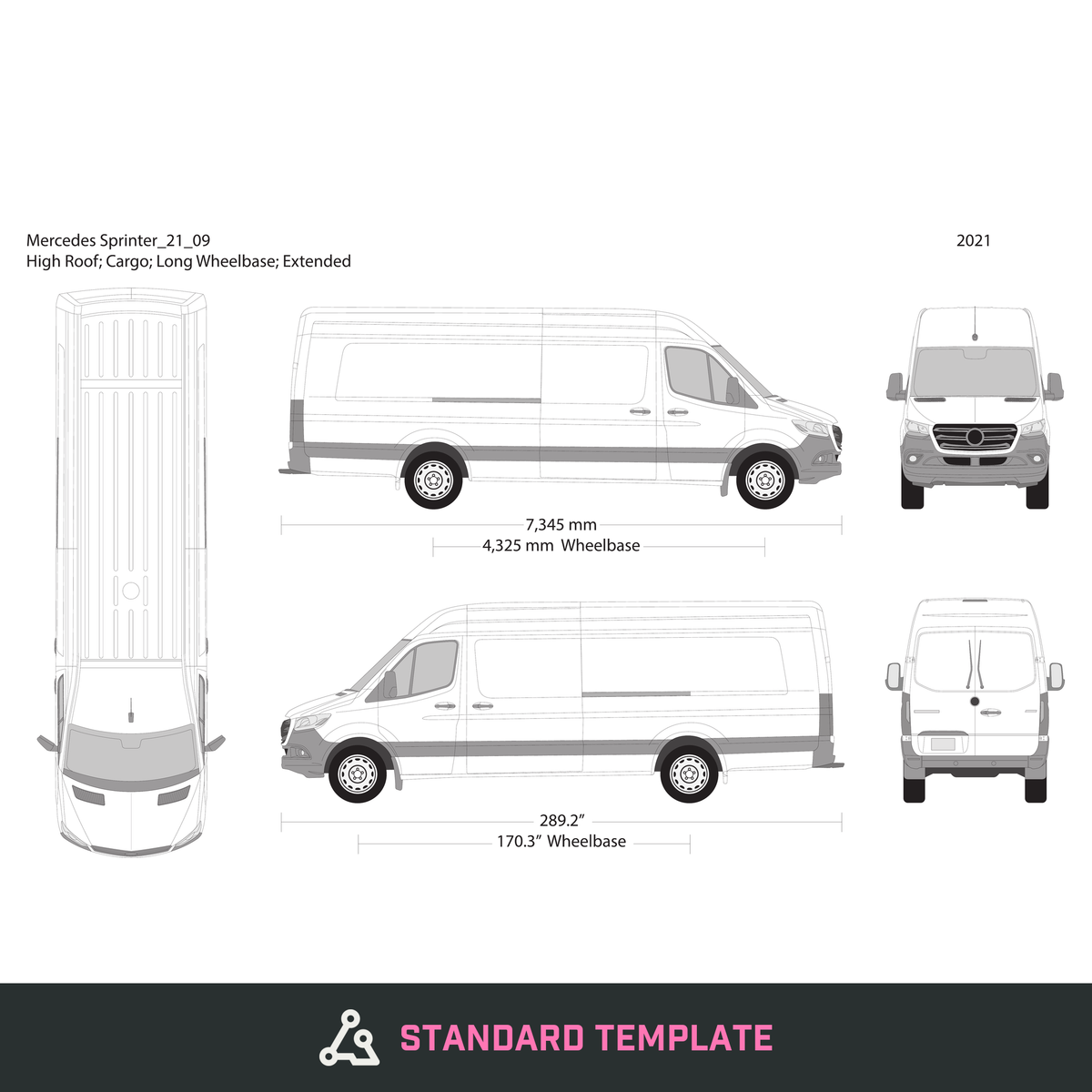 2021 Mercedes Sprinter vector wrap template V09, Design-Ready PDF - GravBase