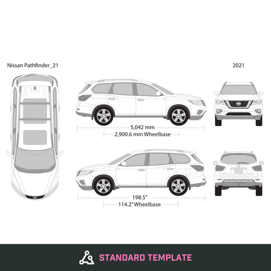 2021 Nissan Pathfinder vector wrap template, Design-Ready PDF - GravBase