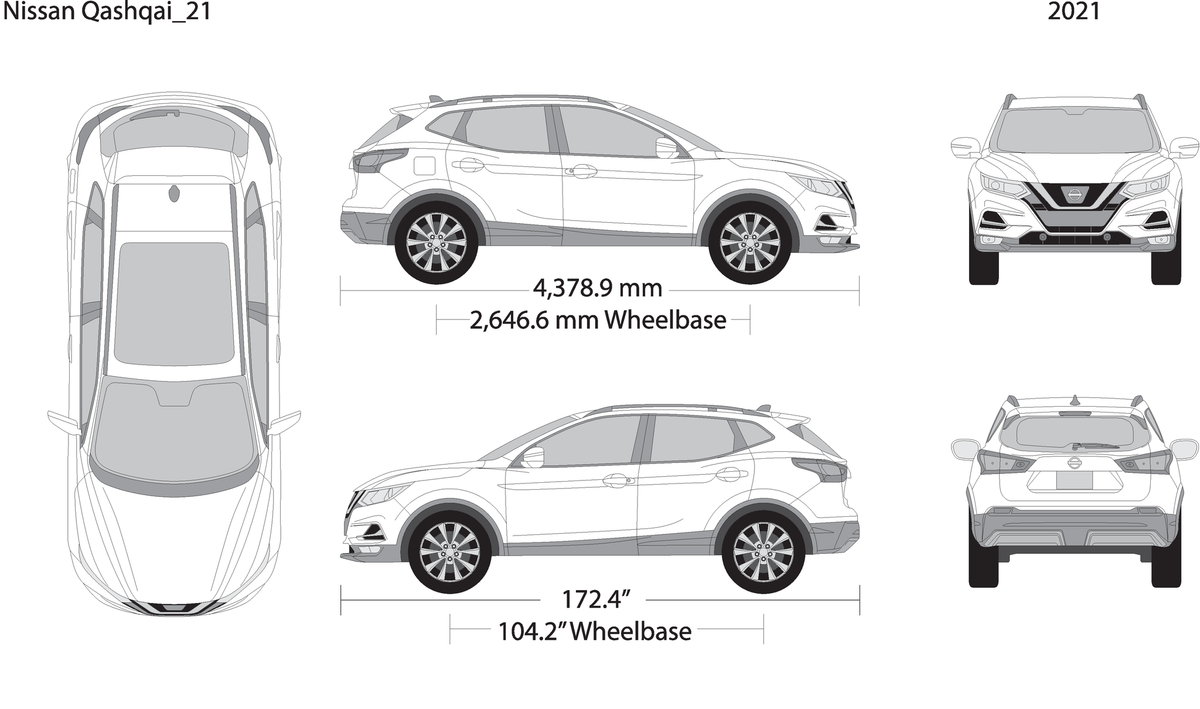 2021 Nissan Qashqai V21 Vehicle Wrap Template