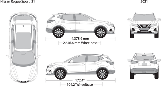 2021 Nissan Rogue Sport V21 Vehicle Wrap Template