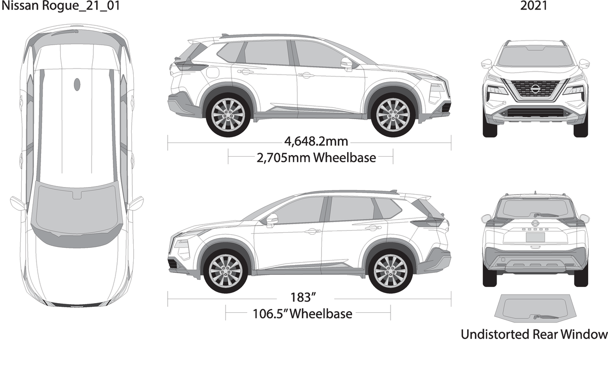 2021 Nissan Rogue V21 Vehicle Wrap Template