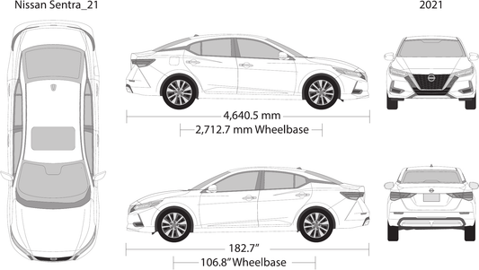 2021 Nissan Sentra vector wrap template, Design-Ready PDF - GravBase