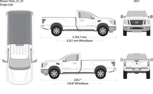 2021 Nissan Titan V01 Vehicle Wrap Template