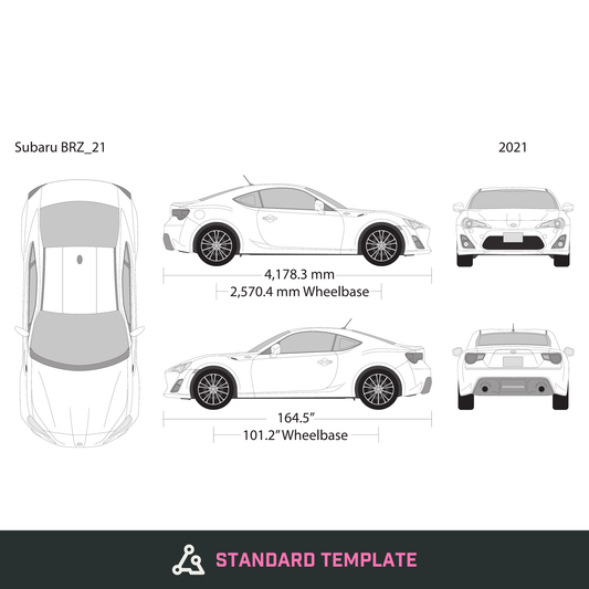 2021 Subaru BRZ vector wrap template, Design-Ready PDF - GravBase
