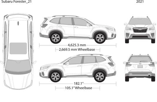 2021 Subaru Forester vector wrap template, Design-Ready PDF - GravBase