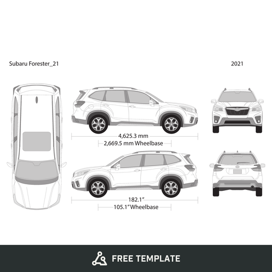2021 Subaru Forester free vector vehicle wrap template - GravBase
