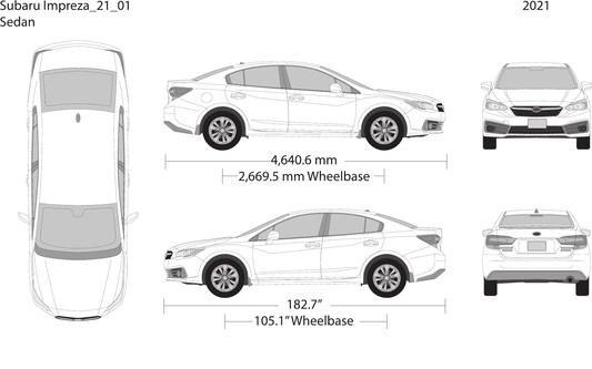 2021 Subaru Impreza vector wrap template, Design-Ready PDF - GravBase