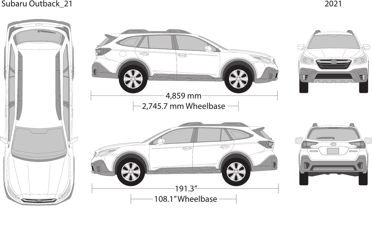 2021 Subaru Outback vector wrap template, Design-Ready PDF - GravBase