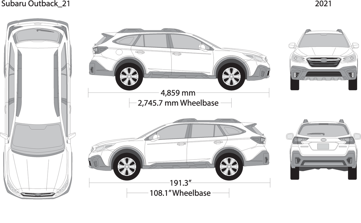 2021 Subaru Outback V21 Vehicle Wrap Template