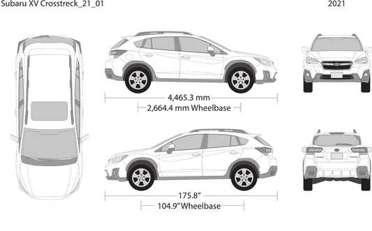 2021 Subaru XV Crosstrek vector wrap template, Design-Ready PDF - GravBase