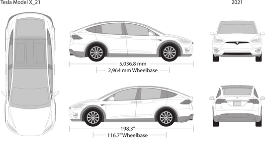 2021 Tesla Model X vector wrap template, Design-Ready PDF - GravBase