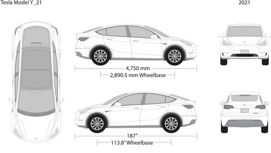 2021 Tesla Model Y vector wrap template, Design-Ready PDF - GravBase