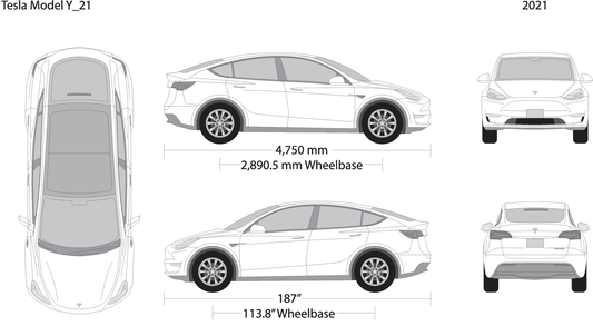 2021 Tesla Model Y V21 Vehicle Wrap Template