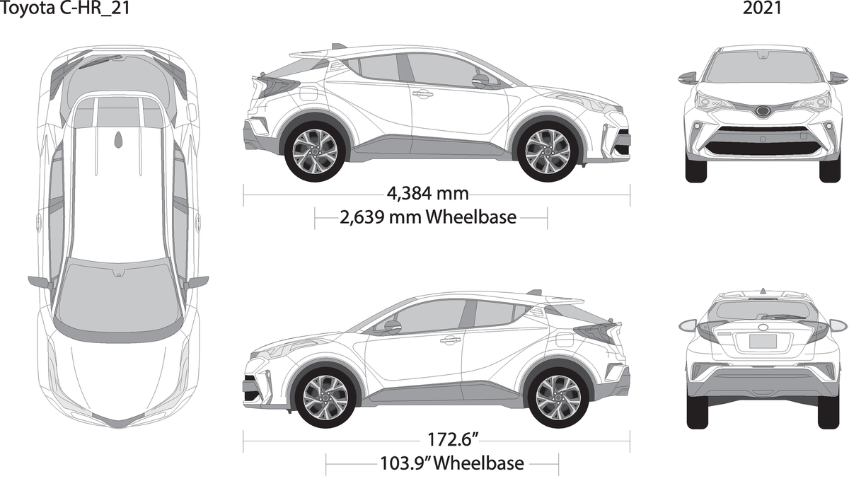 2021 Toyota C Hr V21 Vehicle Wrap Template