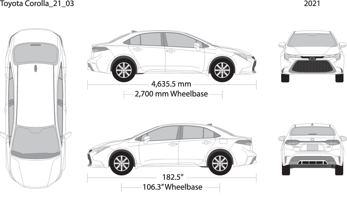 2021 Toyota Corolla V03 Vehicle Wrap Template