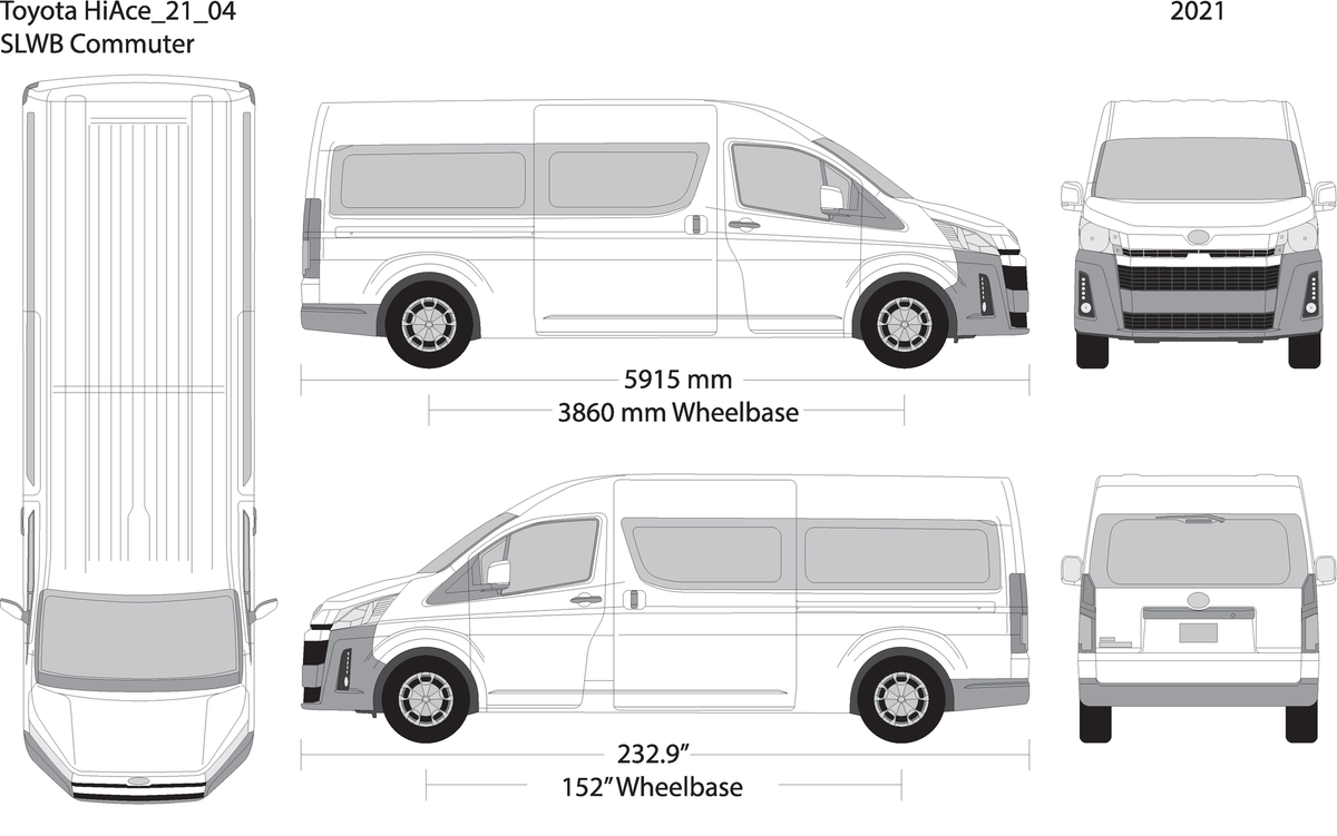 2021 Toyota Hiace V04 Vehicle Wrap Template