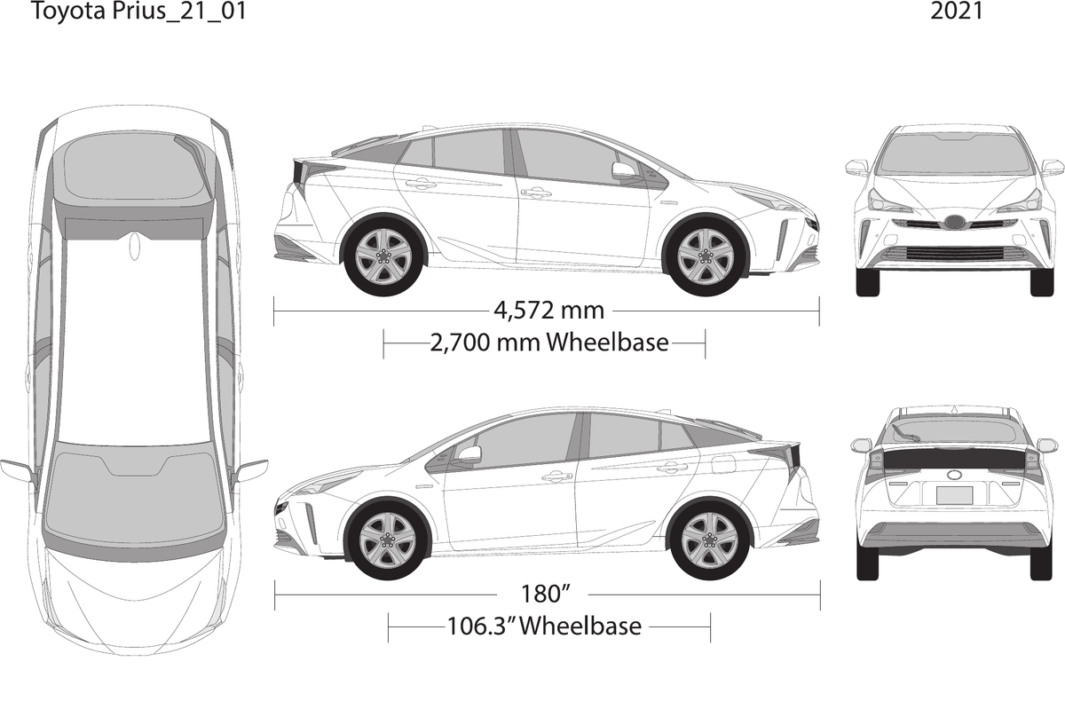 2021 Toyota Prius vector wrap template, Design-Ready PDF - GravBase