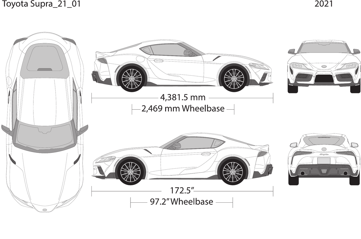2021 Toyota Supra vector wrap template, Design-Ready PDF - GravBase