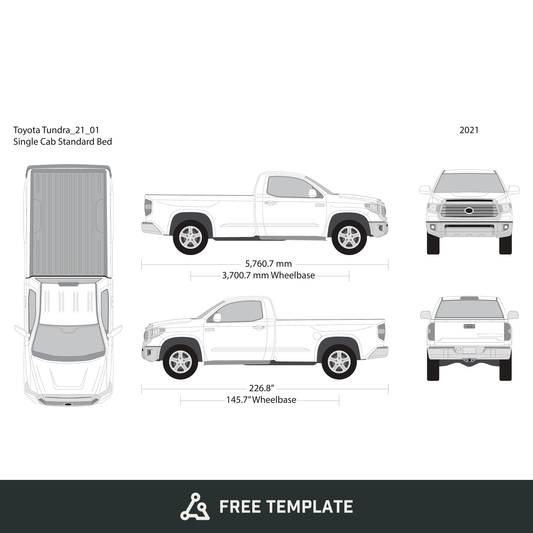 2021 Toyota Tundra free vector vehicle wrap template - GravBase