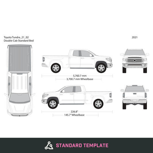 2021 Toyota Tundra vector wrap template V02, Design-Ready PDF - GravBase