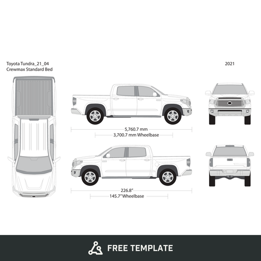 2021 Toyota Tundra free vector vehicle wrap template - GravBase