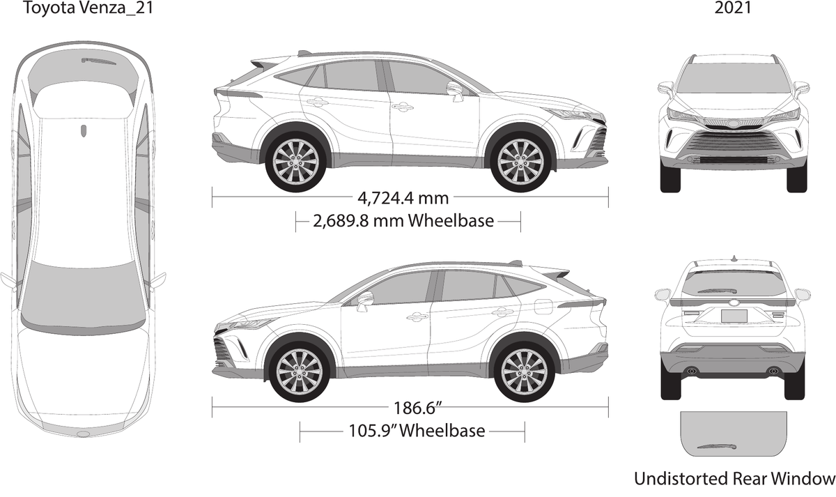 2021 Toyota Venza vector wrap template, Design-Ready PDF - GravBase