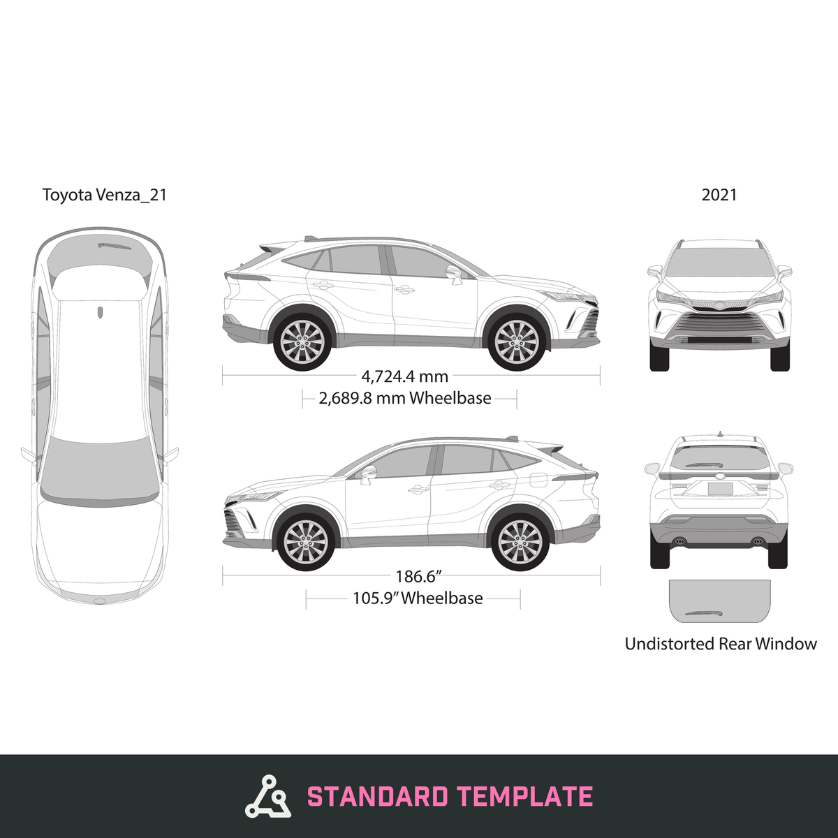 2021 Toyota Venza vector wrap template, Design-Ready PDF - GravBase