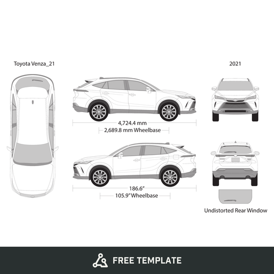 2021 Toyota Venza free vector vehicle wrap template - GravBase