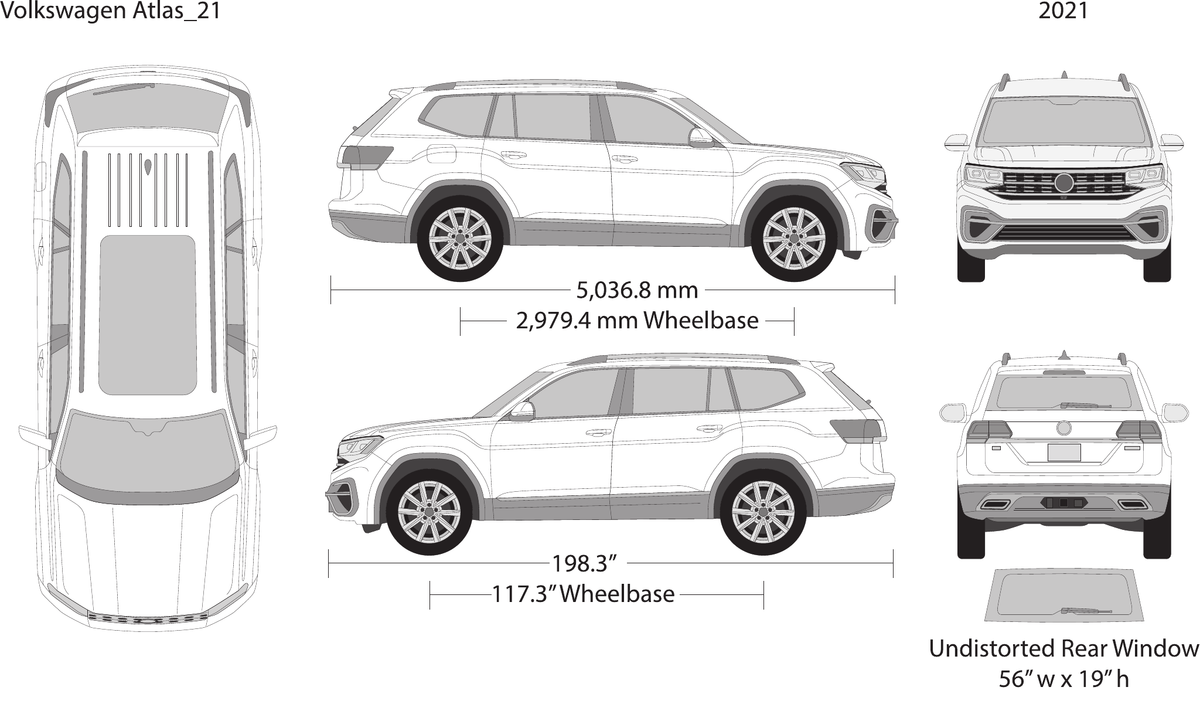 2021 Volkswagen Atlas vector wrap template, Design-Ready PDF - GravBase
