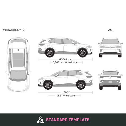 2021 Volkswagen ID 4 vector wrap template, Design-Ready PDF - GravBase