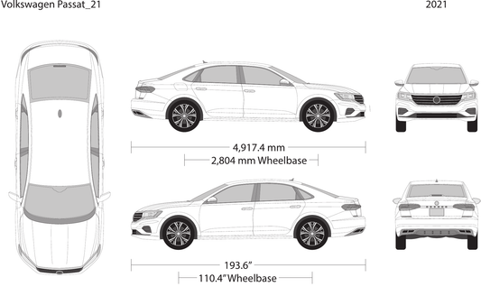2021 Volkswagen Passat vector wrap template, Design-Ready PDF - GravBase