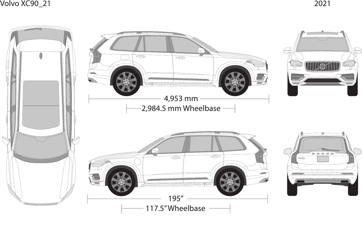 2021 Volvo XC90 free vector vehicle wrap template - GravBase