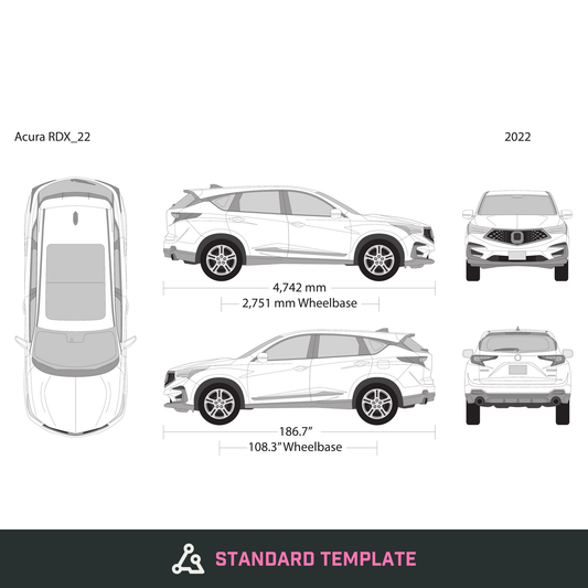 2022 Acura RDX vector wrap template, Design-Ready PDF - GravBase