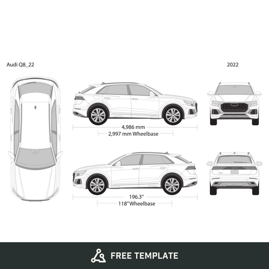 2022 Audi Q8 free vector vehicle wrap template - GravBase